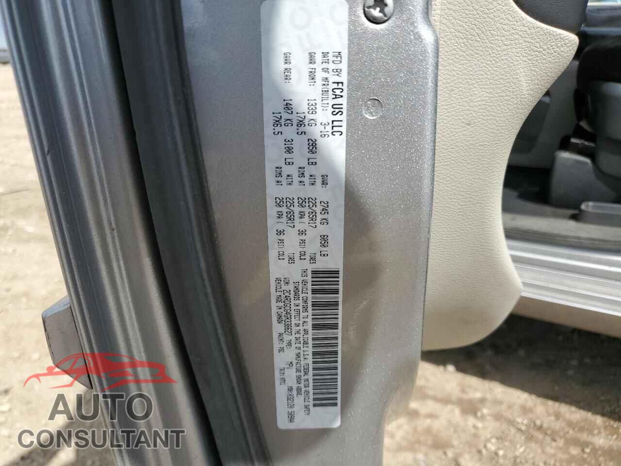 DODGE CARAVAN 2016 - 2C4RDGCG4GR338627