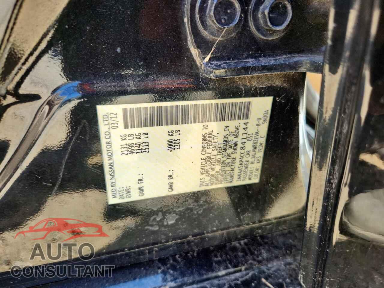 NISSAN MAXIMA 2012 - 1N4AA5AP4CC841144