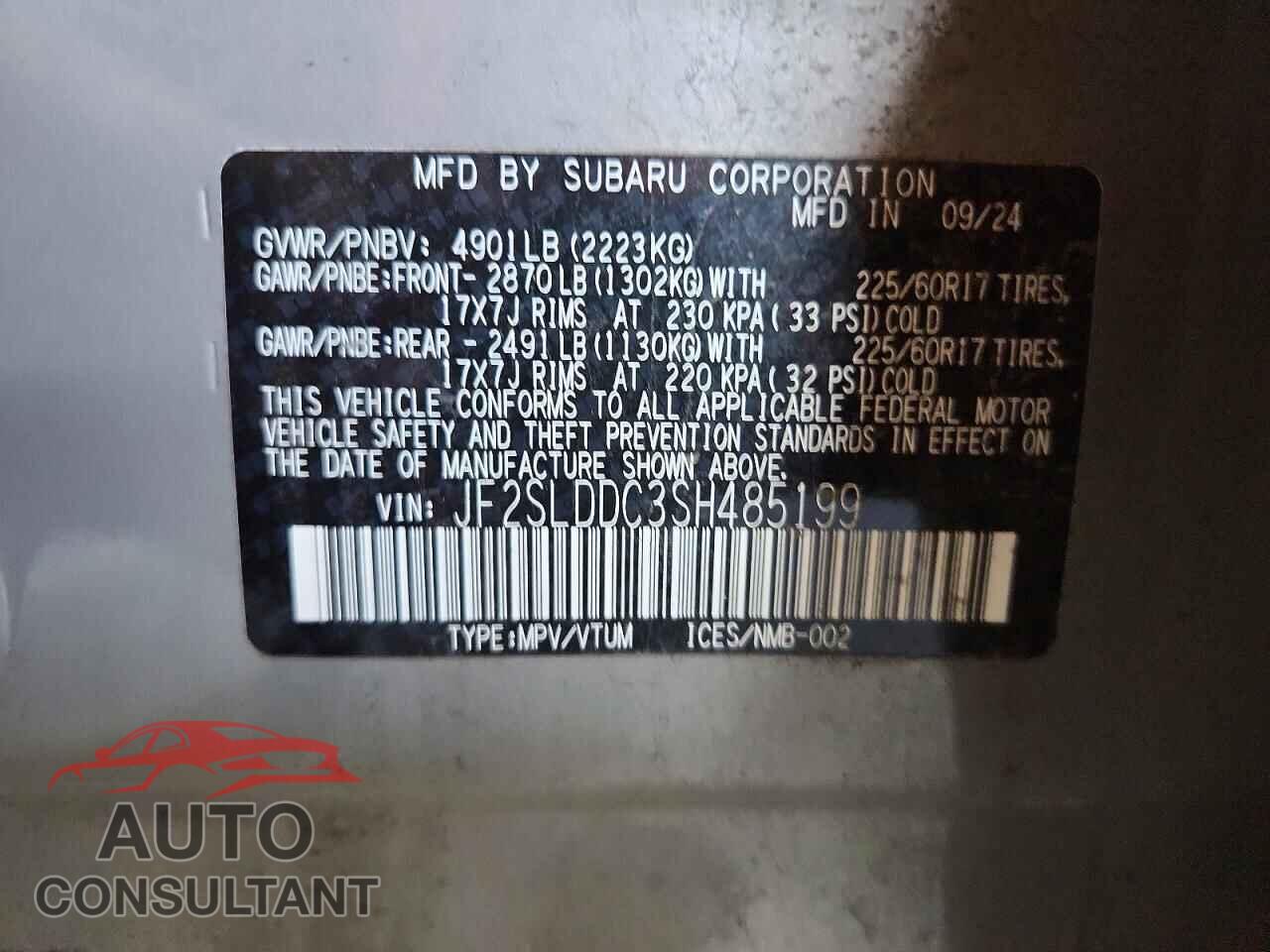 SUBARU FORESTER 2025 - JF2SLDDC3SH485199