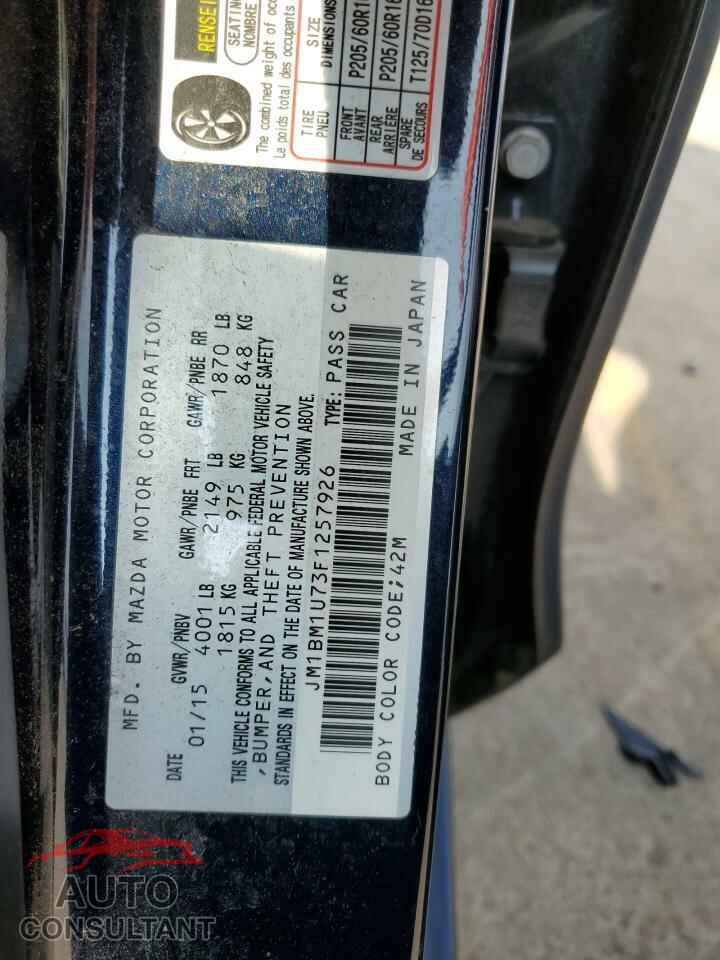 MAZDA 3 2015 - JM1BM1U73F1257926