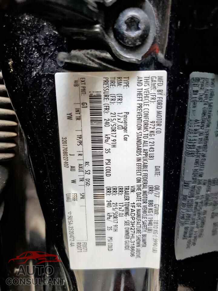 FORD FOCUS 2017 - 1FADP3H27HL318606