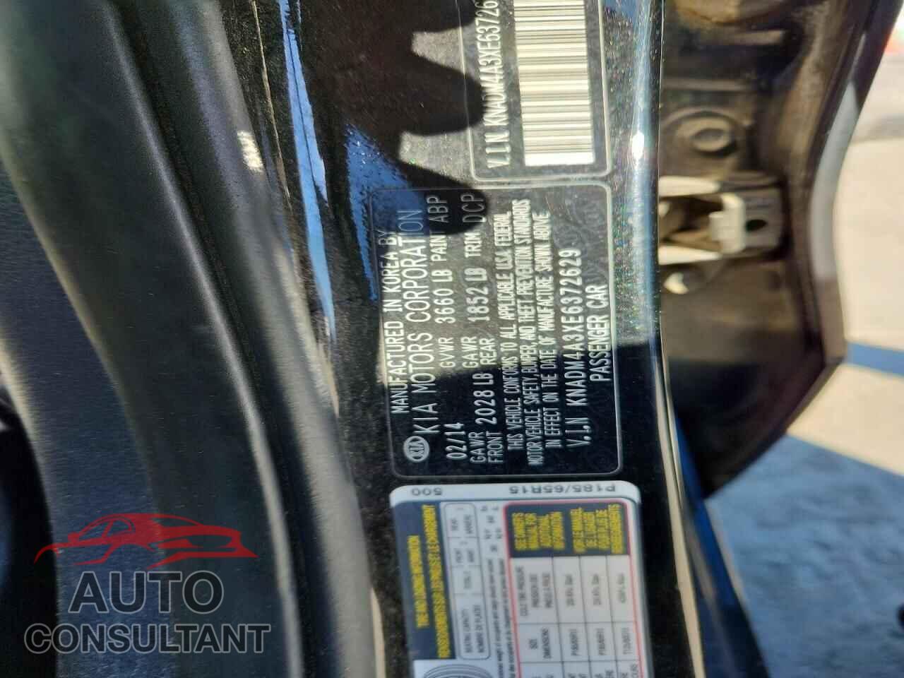 KIA RIO 2014 - KNADM4A3XE6372629
