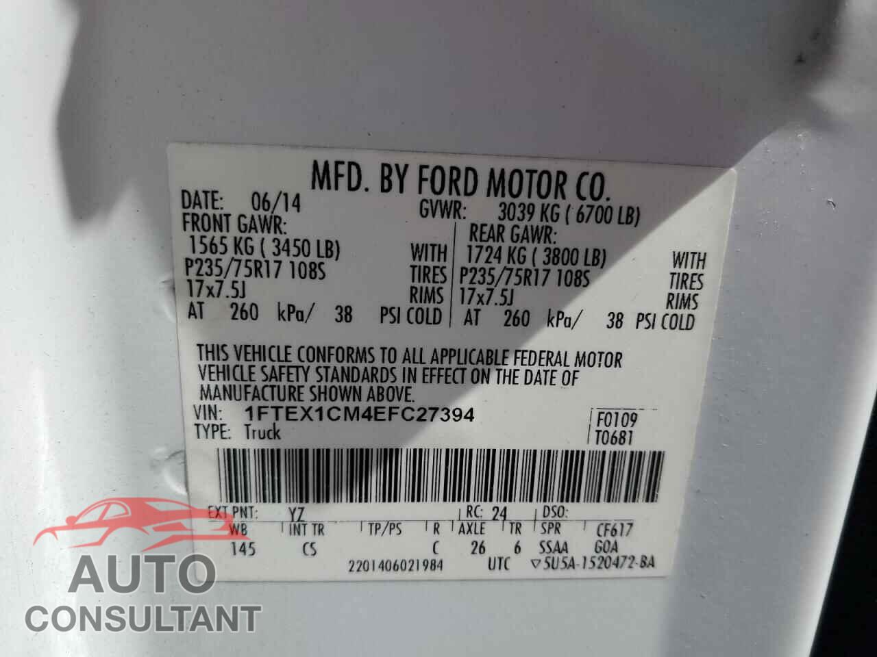 FORD F-150 2014 - 1FTEX1CM4EFC27394