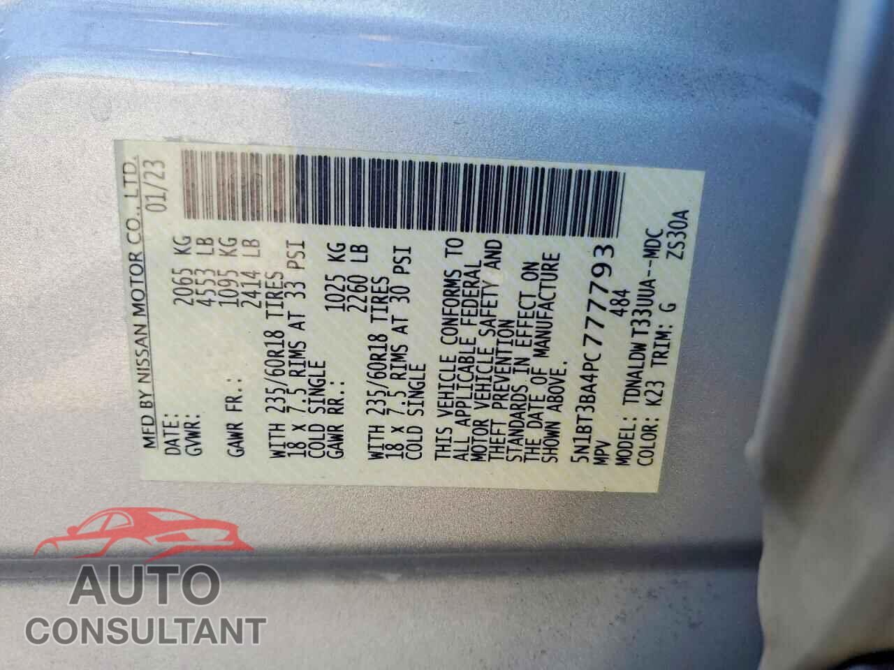 NISSAN ROGUE 2023 - 5N1BT3BA4PC777793