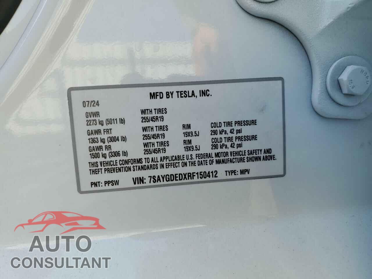 TESLA MODEL Y 2024 - 7SAYGDEDXRF150412