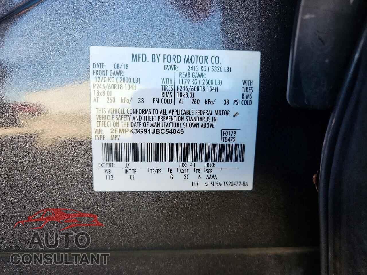 FORD EDGE 2018 - 2FMPK3G91JBC54049
