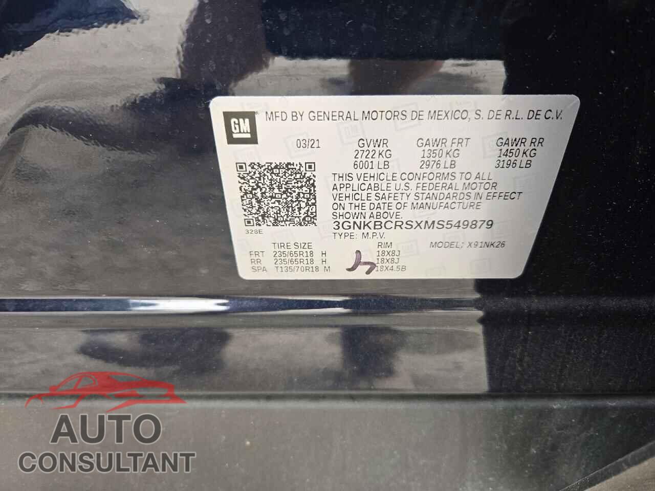 CHEVROLET BLAZER 2021 - 3GNKBCRSXMS549879