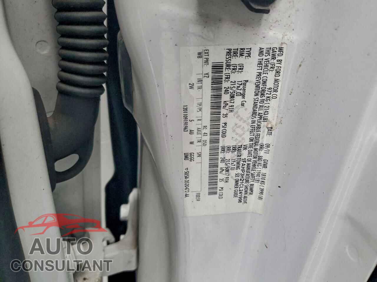 FORD FOCUS 2012 - 1FAHP3H21CL241998