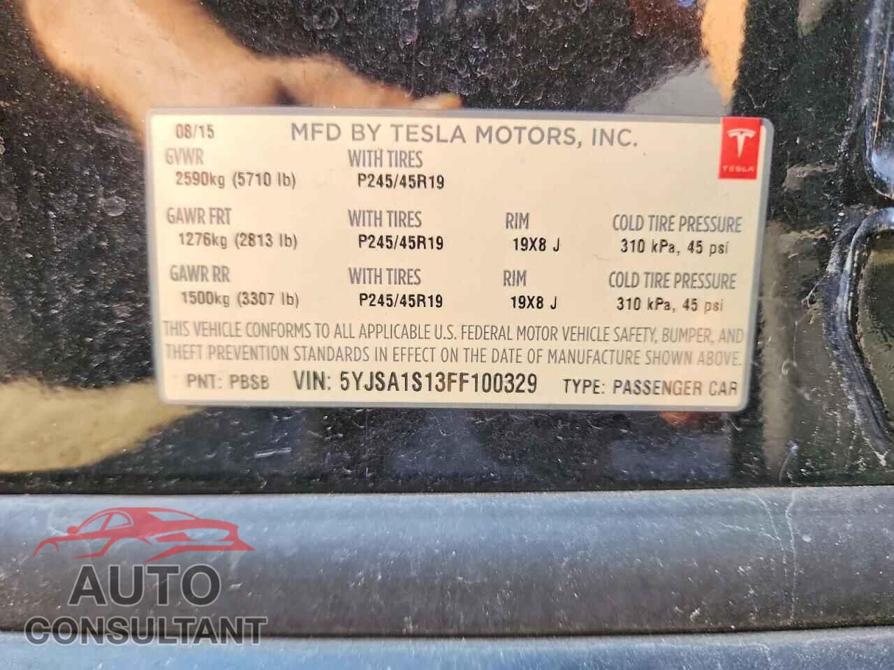 TESLA MODEL S 2015 - 5YJSA1S13FF100329