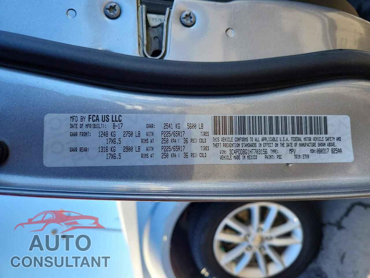DODGE JOURNEY 2017 - 3C4PDDBG1HT703156