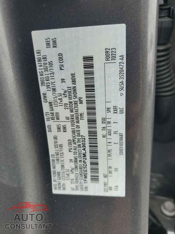 FORD BRONCO 2021 - 1FMEE5DP2MLA90327
