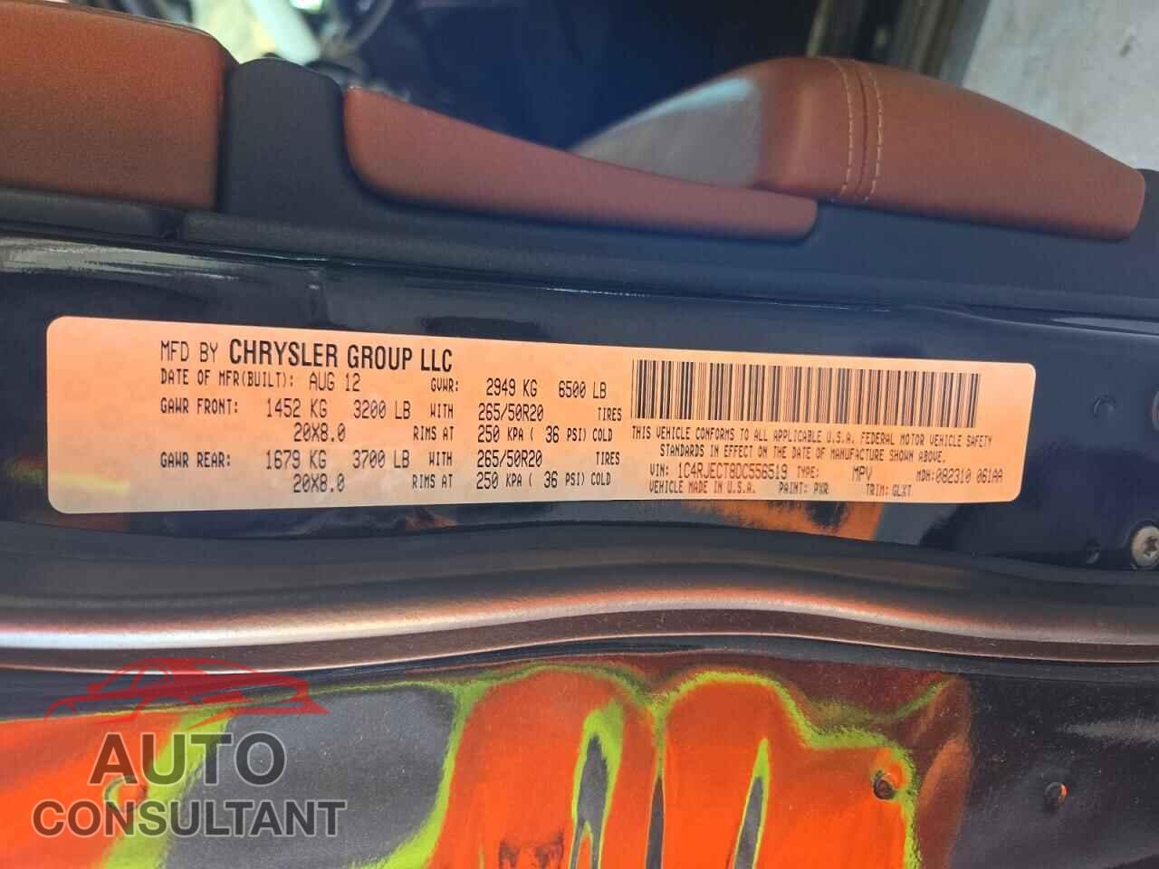 JEEP CHEROKEE 2013 - 1C4RJECT8DC556519