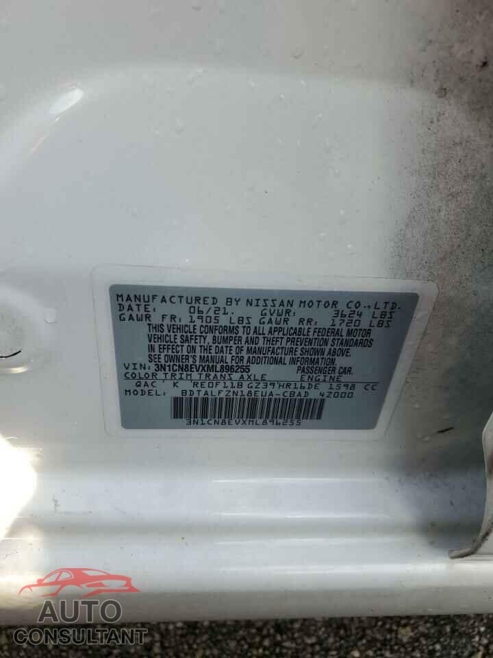 NISSAN VERSA 2021 - 3N1CN8EVXML896255
