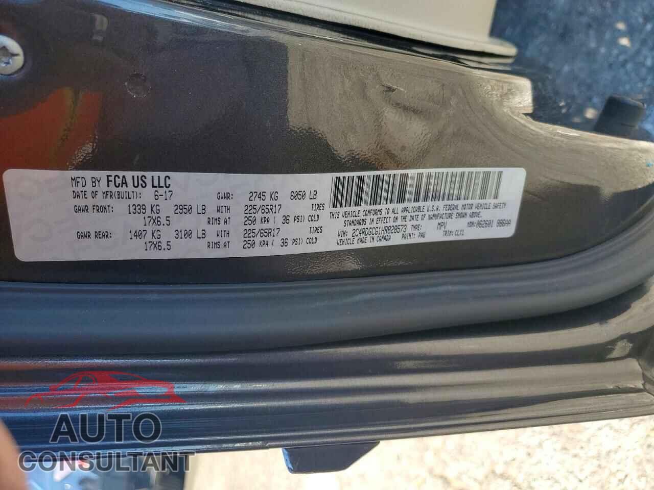 DODGE CARAVAN 2017 - 2C4RDGCG1HR828573