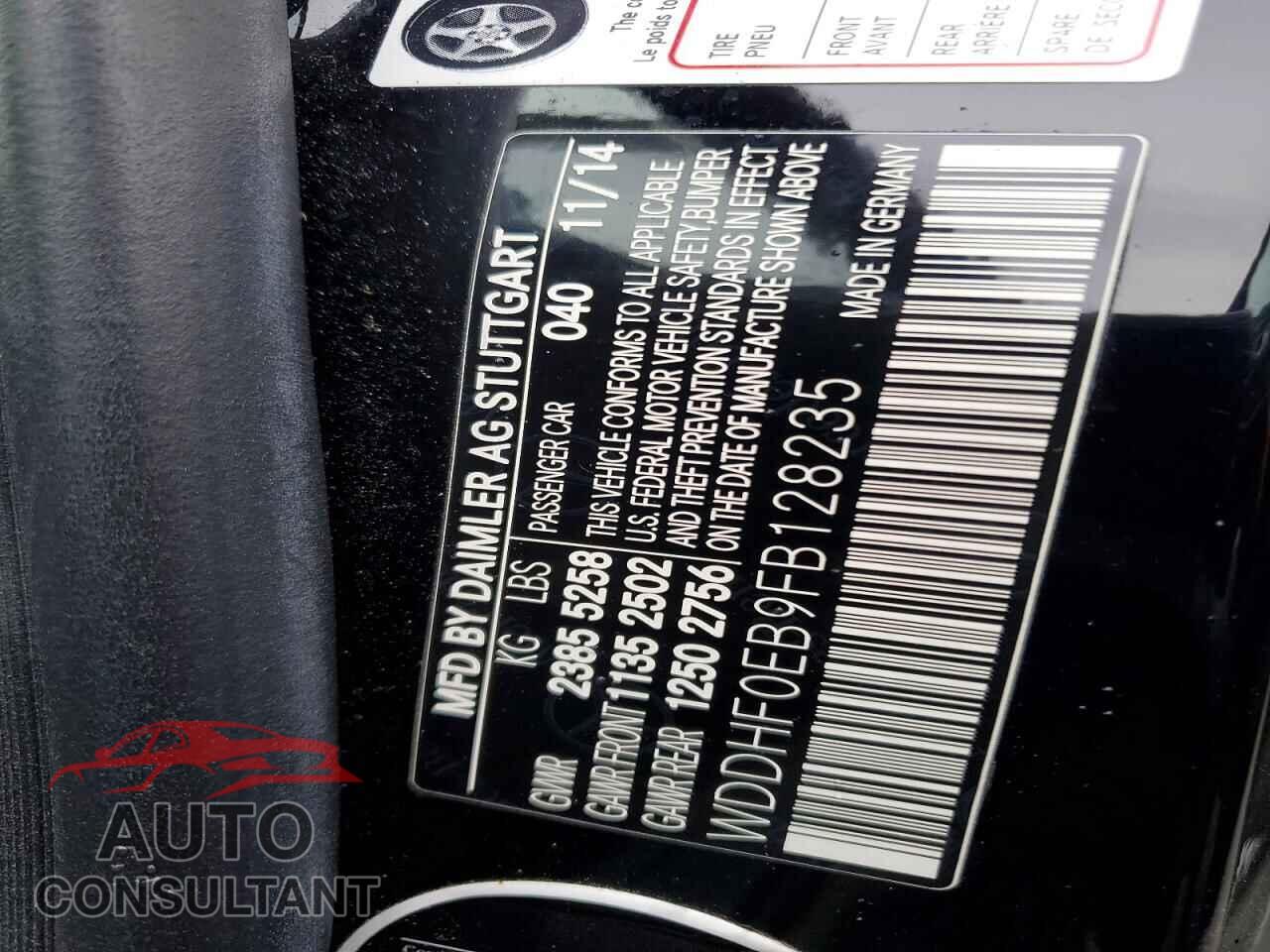 MERCEDES-BENZ E-CLASS 2015 - WDDHF0EB9FB128235