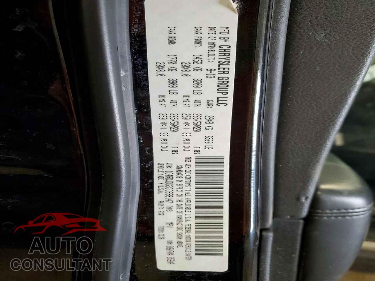 DODGE DURANGO 2013 - 1C4RDJDG3DC698147