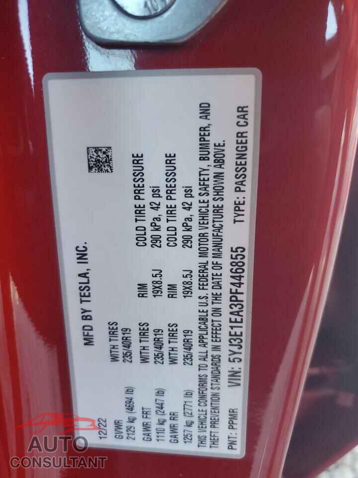TESLA MODEL 3 2023 - 5YJ3E1EA3PF446855