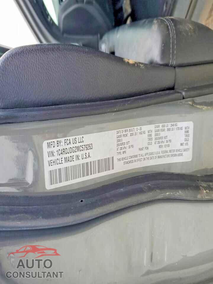 DODGE DURANGO 2021 - 1C4RDJDG2MC579263