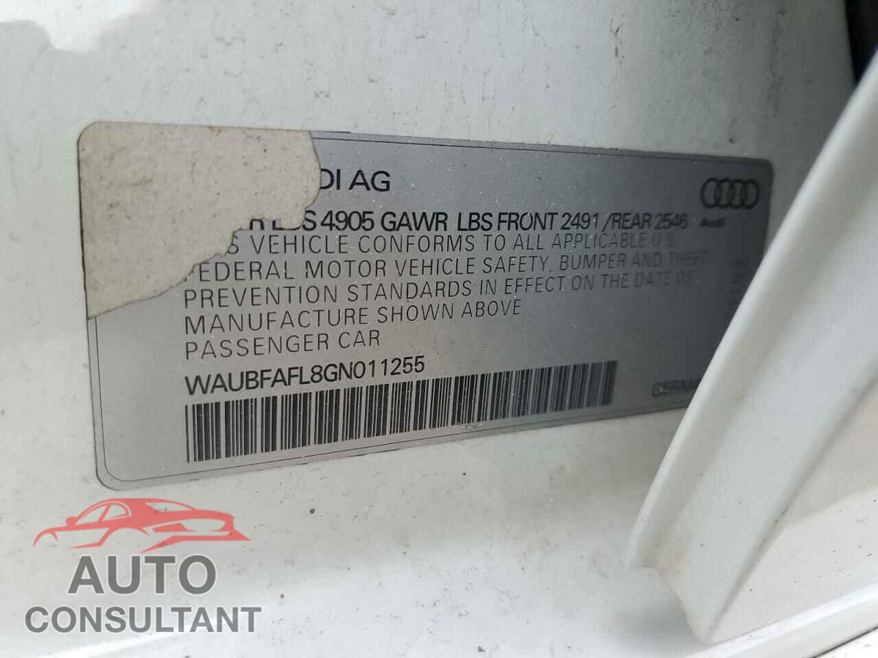 AUDI A4 2016 - WAUBFAFL8GN011255