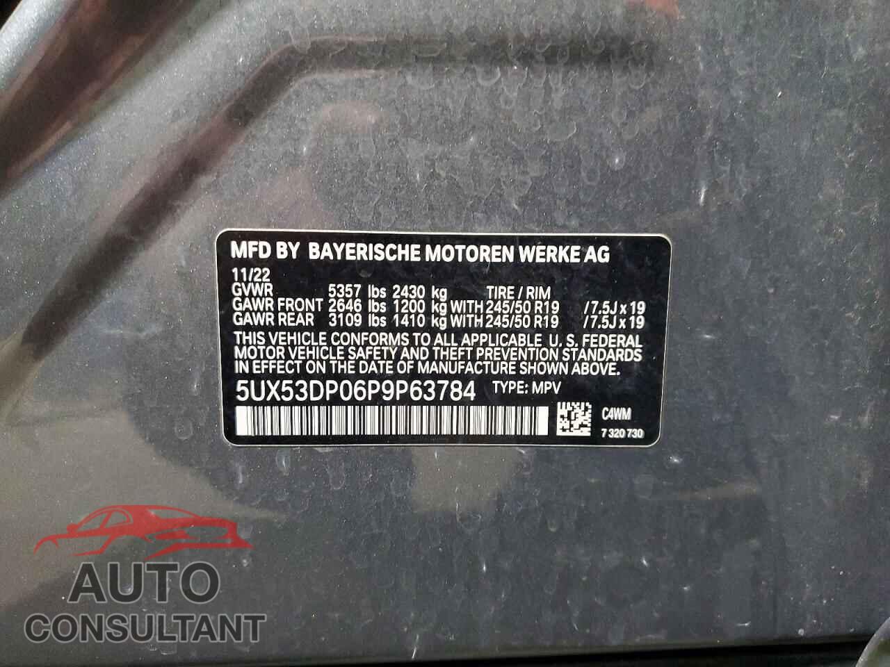 BMW X3 2023 - 5UX53DP06P9P63784