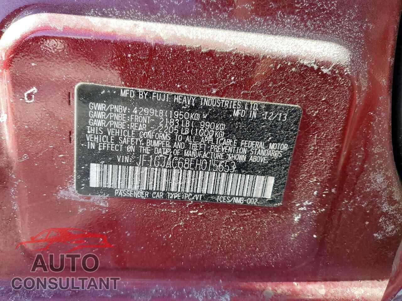SUBARU IMPREZA 2014 - JF1GJAC68EH015653