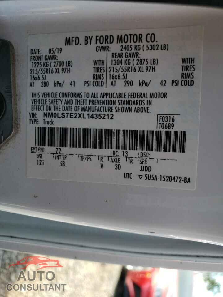FORD TRANSIT 2020 - NM0LS7E2XL1435212