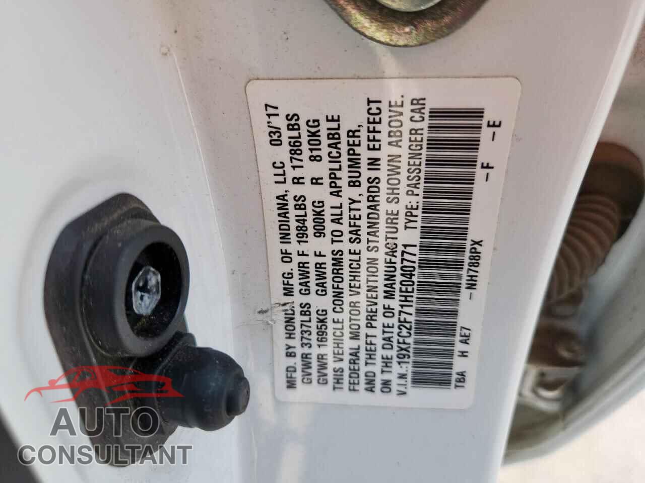 HONDA CIVIC 2017 - 19XFC2F71HE040771