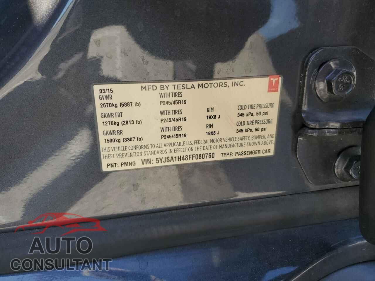 TESLA MODEL S 2015 - 5YJSA1H48FF080760