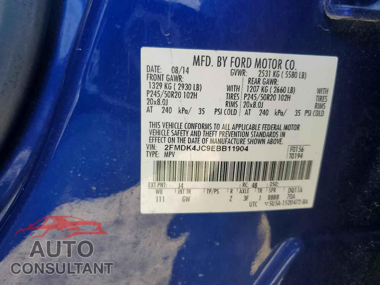 FORD EDGE 2014 - 2FMDK4JC9EBB11904