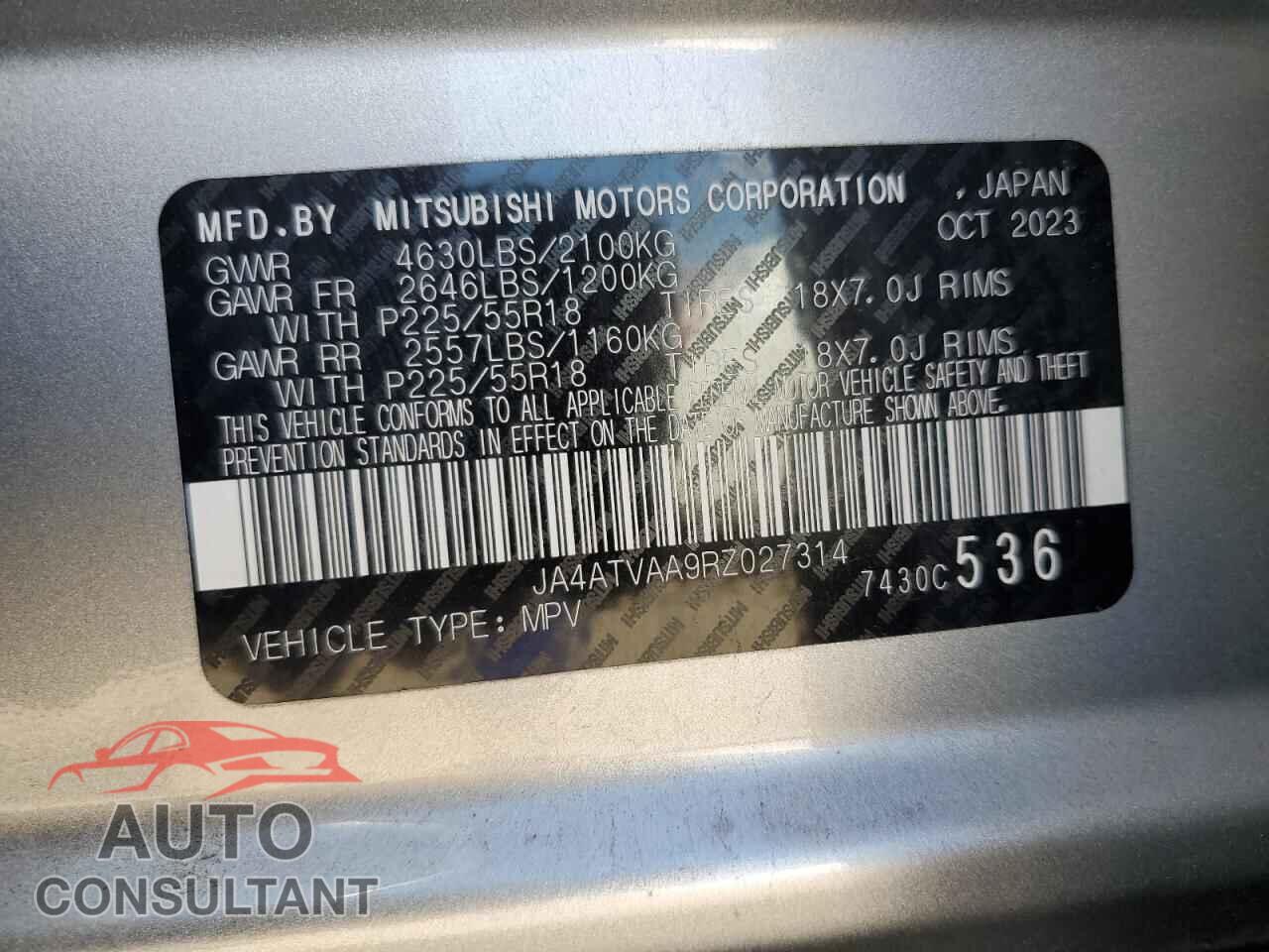 MITSUBISHI ECLIPSE 2024 - JA4ATVAA9RZ027314