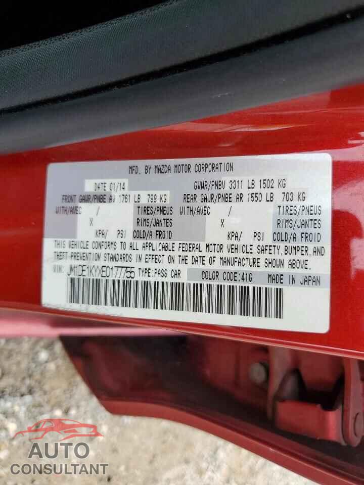 MAZDA 2 2014 - JM1DE1KYXE0177755