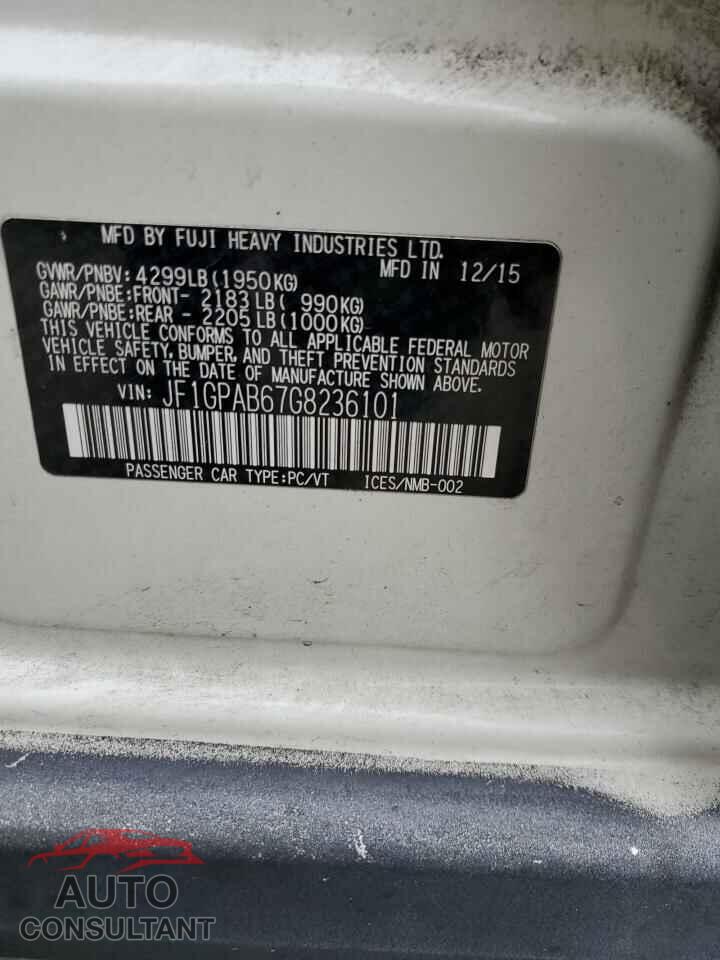 SUBARU IMPREZA 2016 - JF1GPAB67G8236101