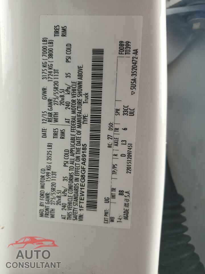 FORD F150 2016 - 1FTEW1EG8GFA69185