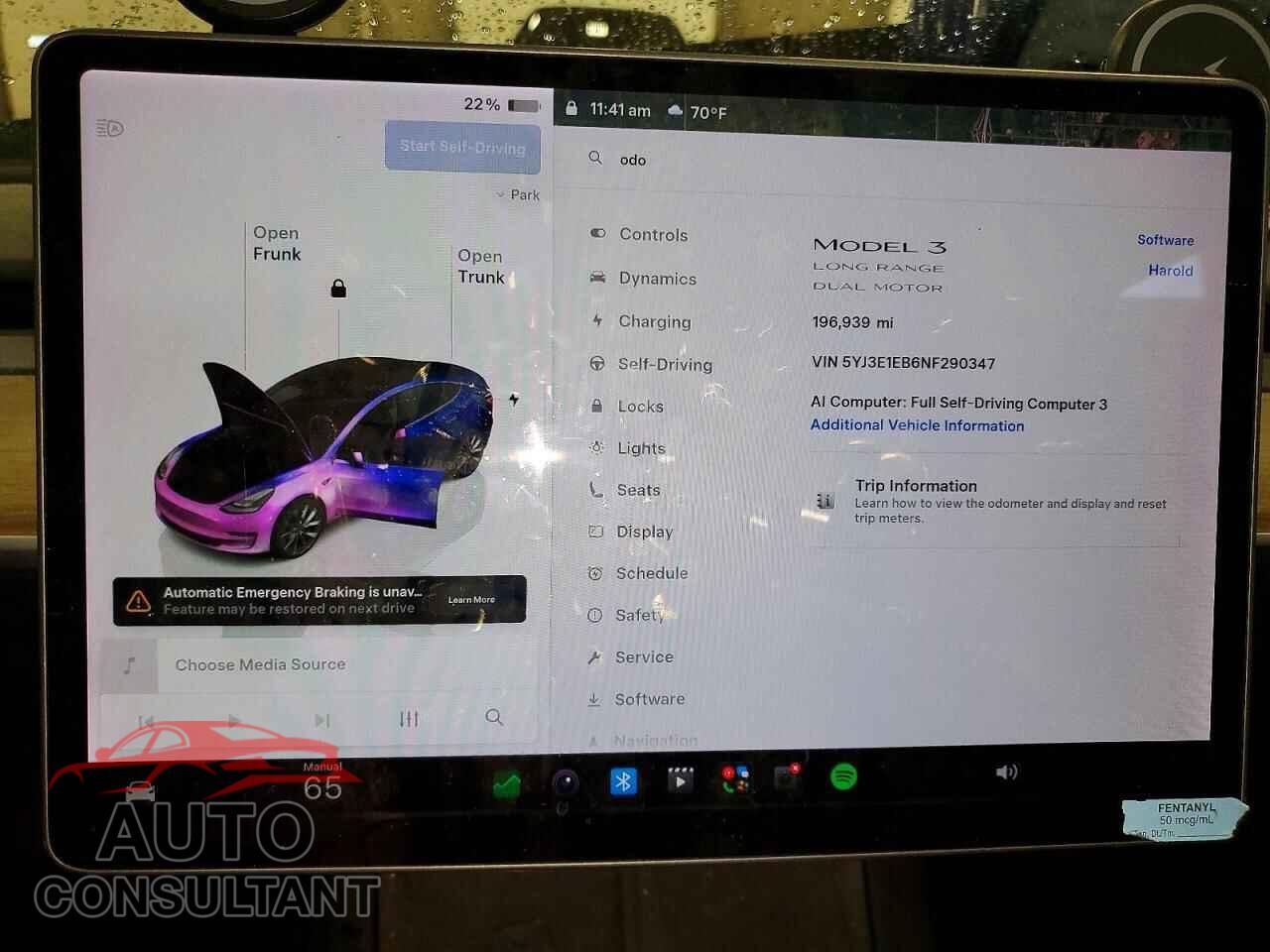 TESLA MODEL 3 2022 - 5YJ3E1EB6NF290347