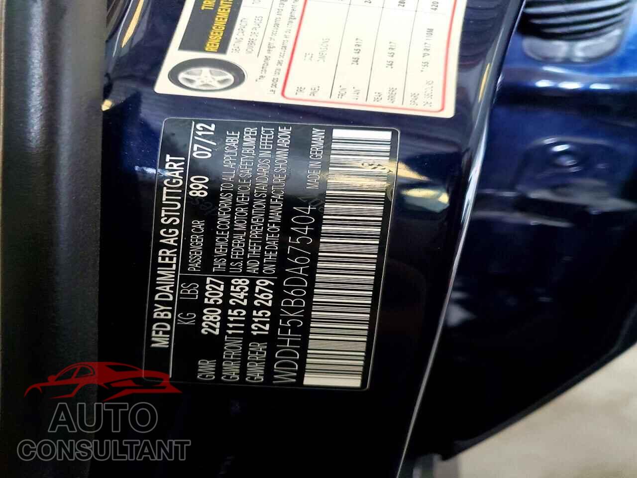 MERCEDES-BENZ E-CLASS 2013 - WDDHF5KB6DA675404