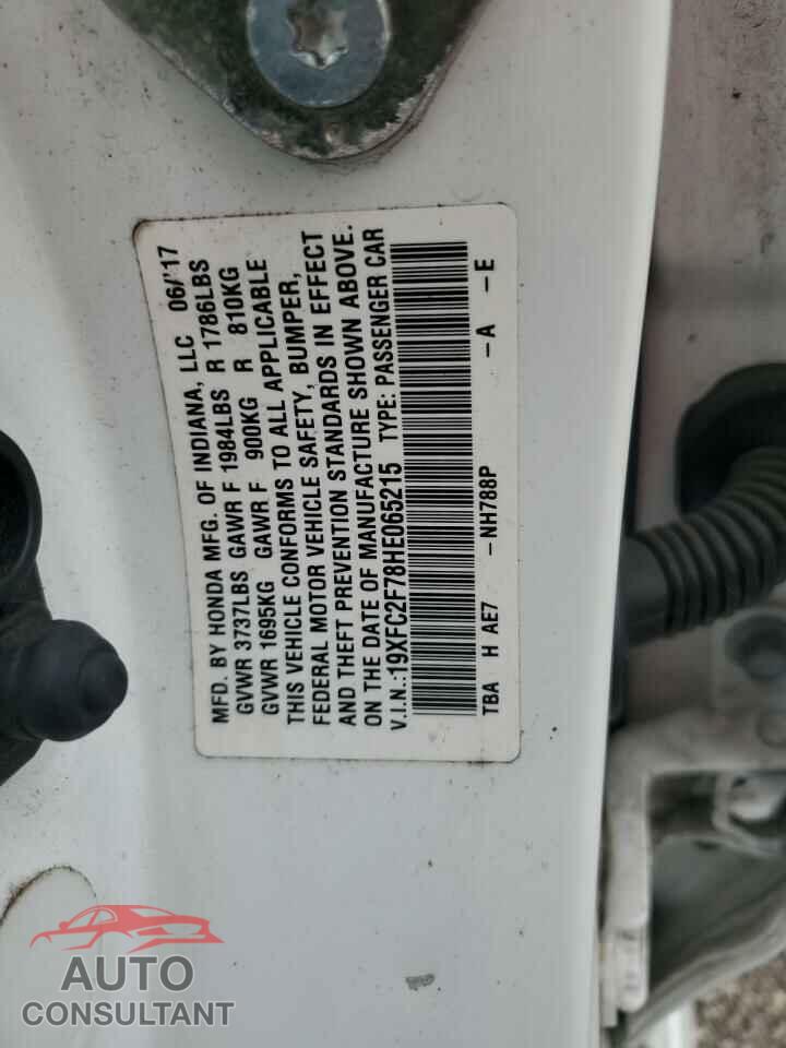 HONDA CIVIC 2017 - 19XFC2F78HE065215