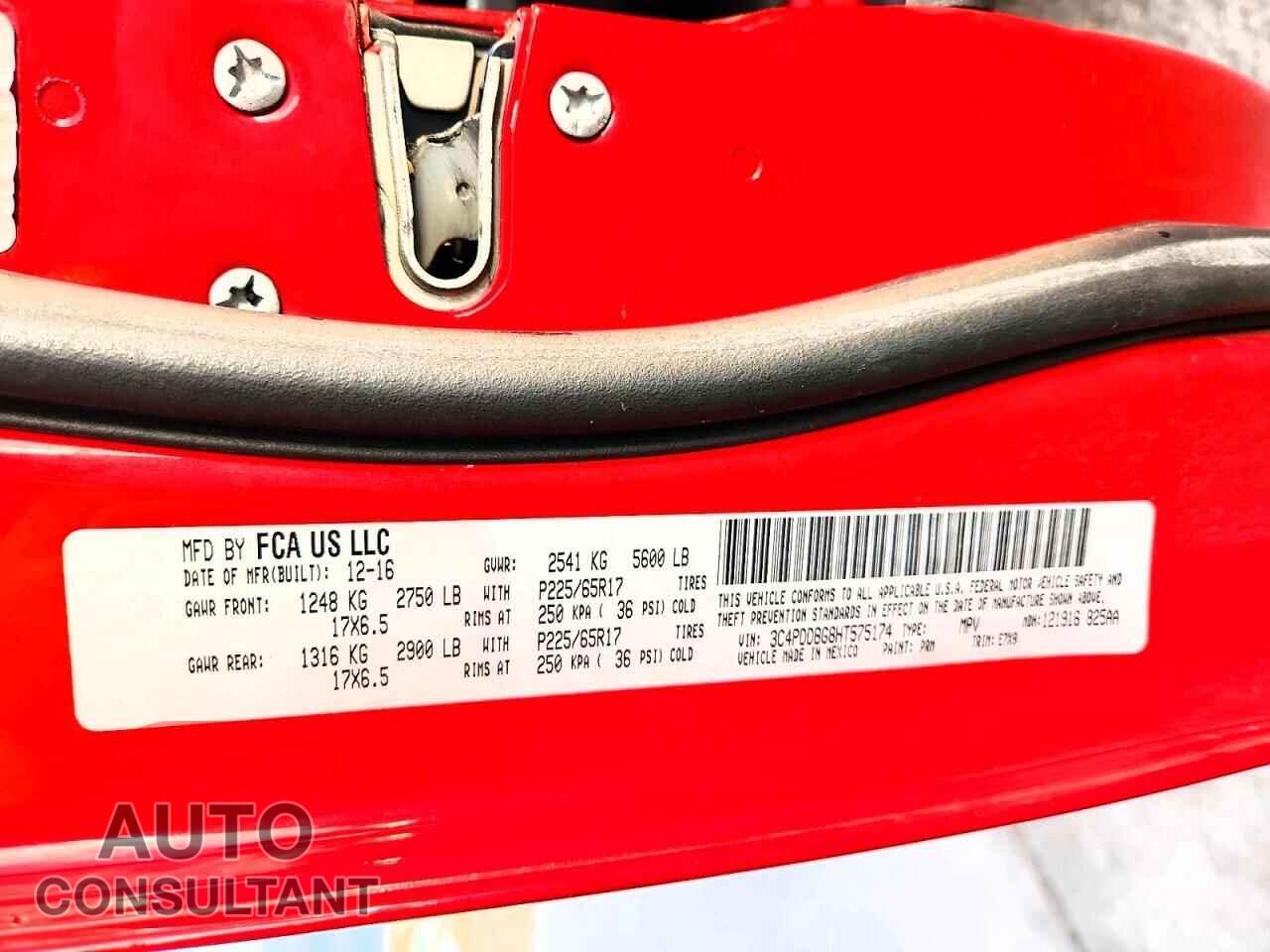 DODGE JOURNEY 2017 - 3C4PDDBG8HT575174