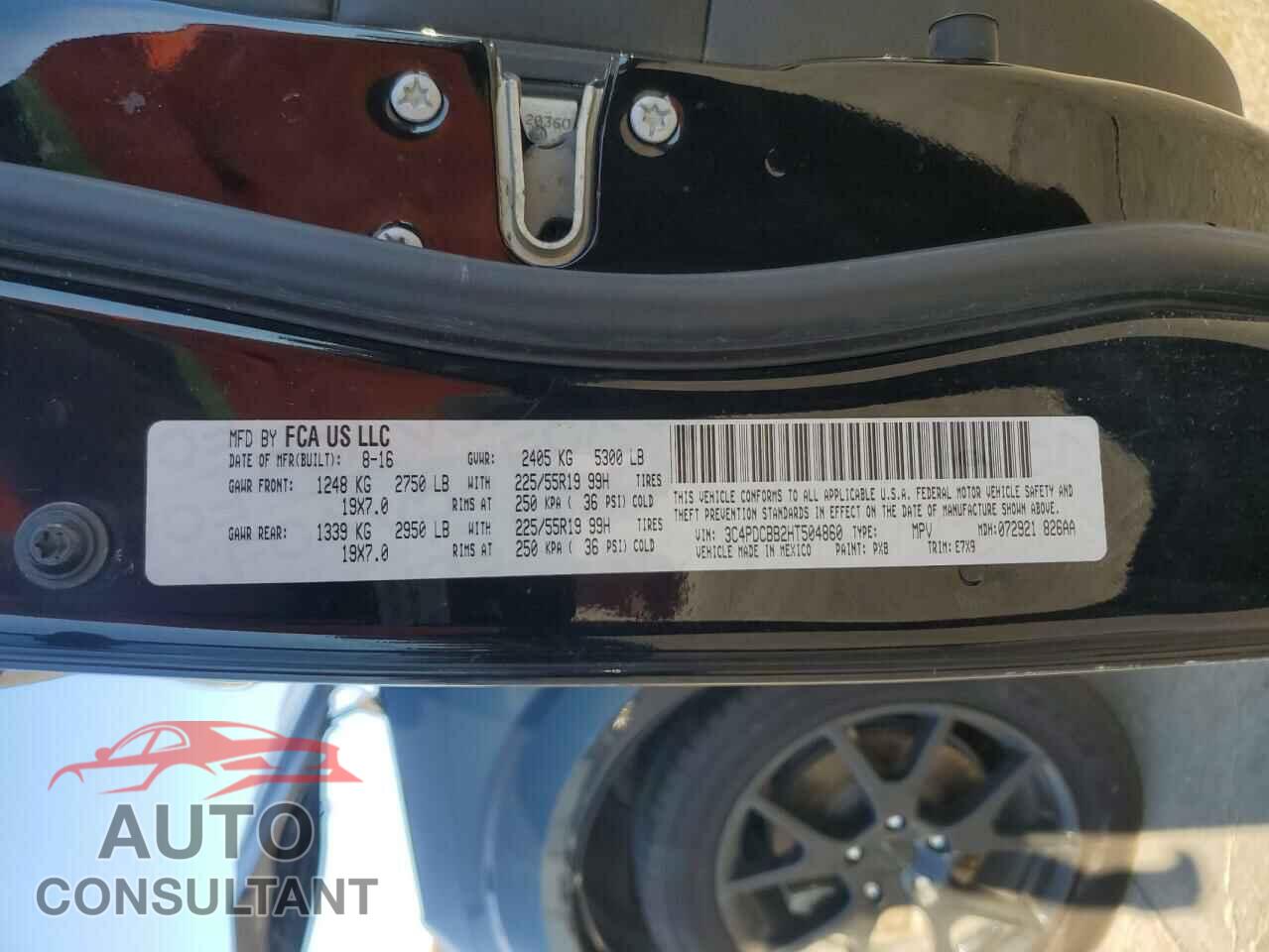 DODGE JOURNEY 2017 - 3C4PDCBB2HT504860