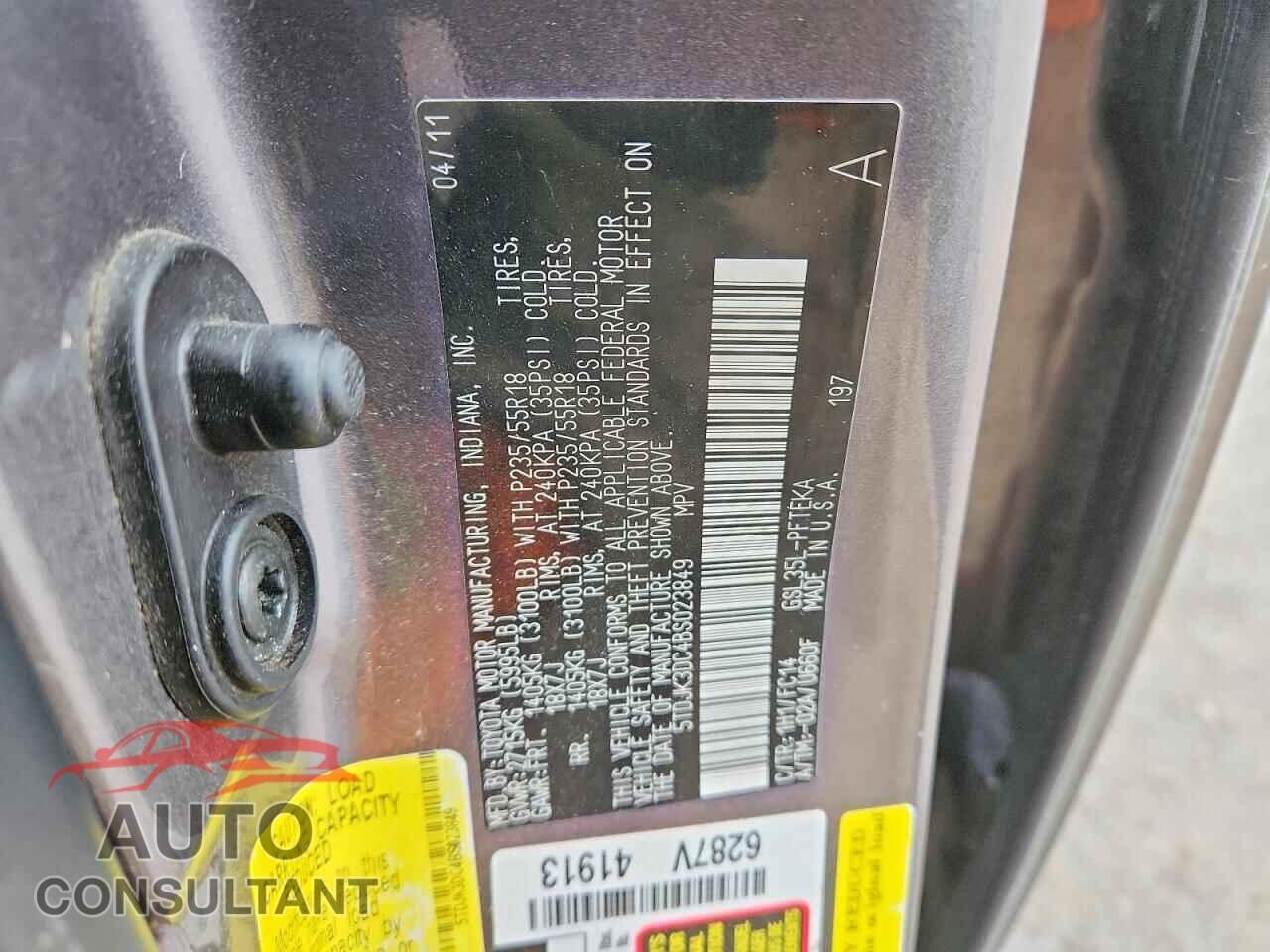 TOYOTA All Models 2011 - 5TDJK3DC4BS023849
