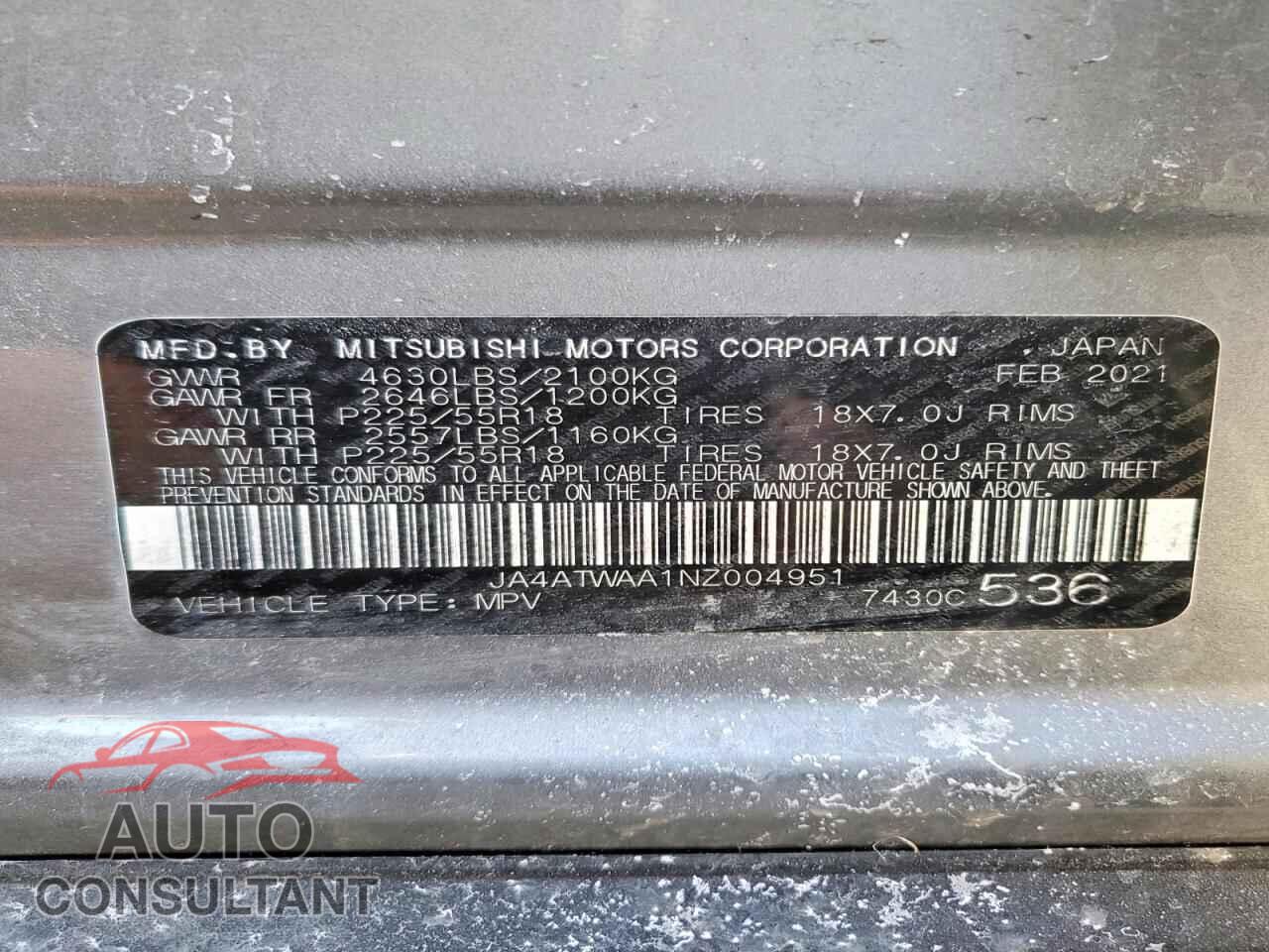 MITSUBISHI ECLIPSE 2022 - JA4ATWAA1NZ004951