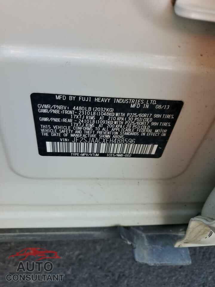 SUBARU FORESTER 2014 - JF2SJAACXEH488596