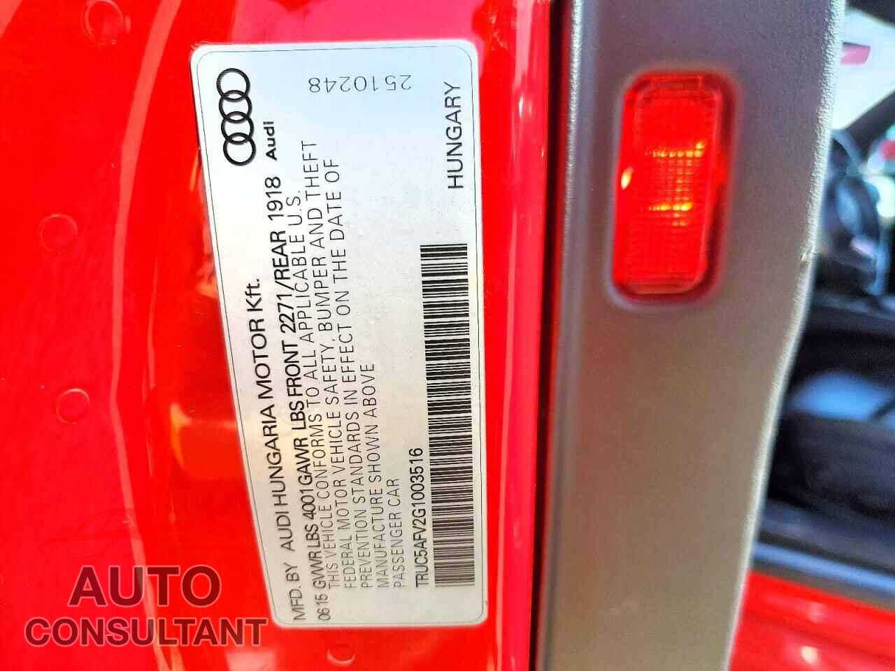 AUDI TT 2016 - TRUC5AFV2G1003516