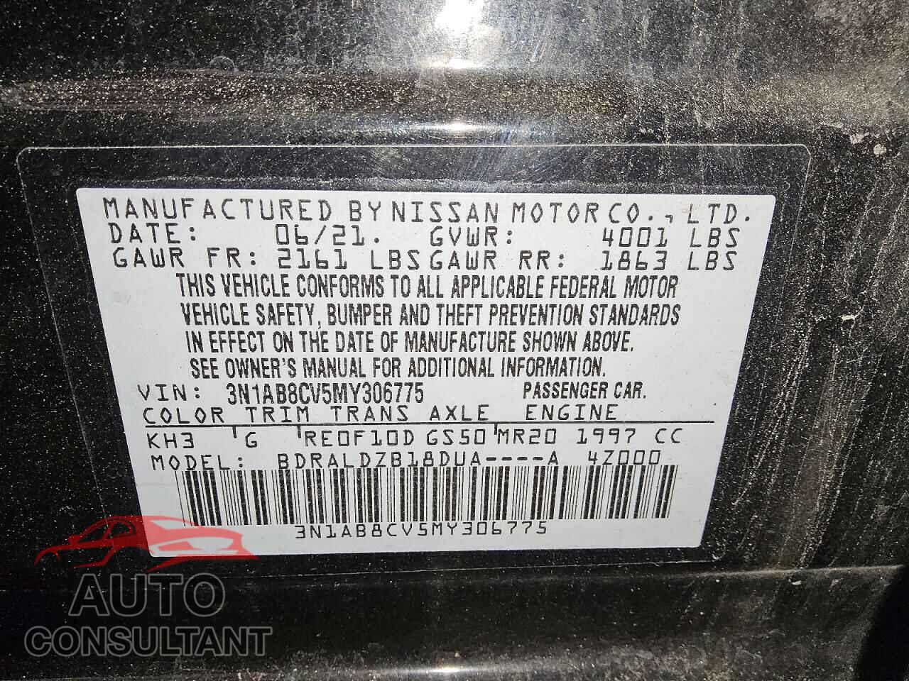 NISSAN SENTRA 2021 - 3N1AB8CV5MY306775
