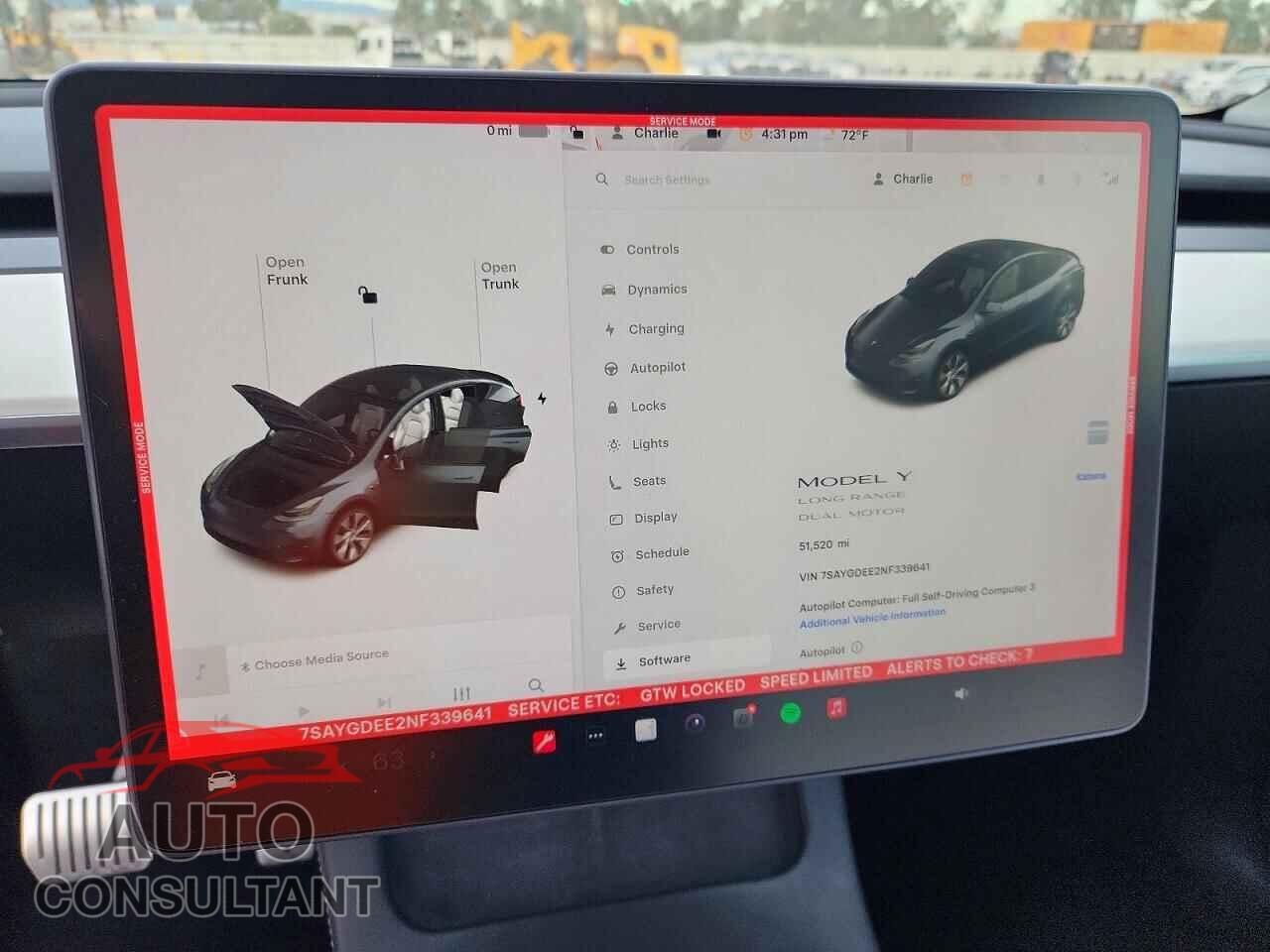 TESLA MODEL Y 2022 - 7SAYGDEE2NF339641