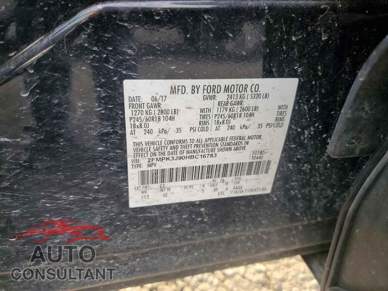FORD EDGE 2017 - 2FMPK3J90HBC16783