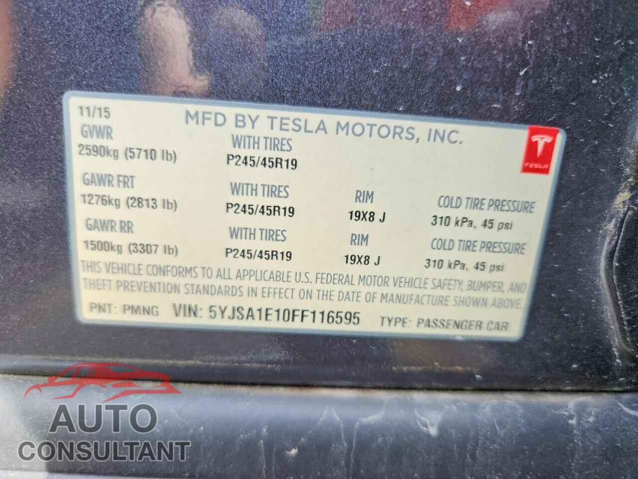 TESLA MODEL S 2015 - 5YJSA1E10FF116595