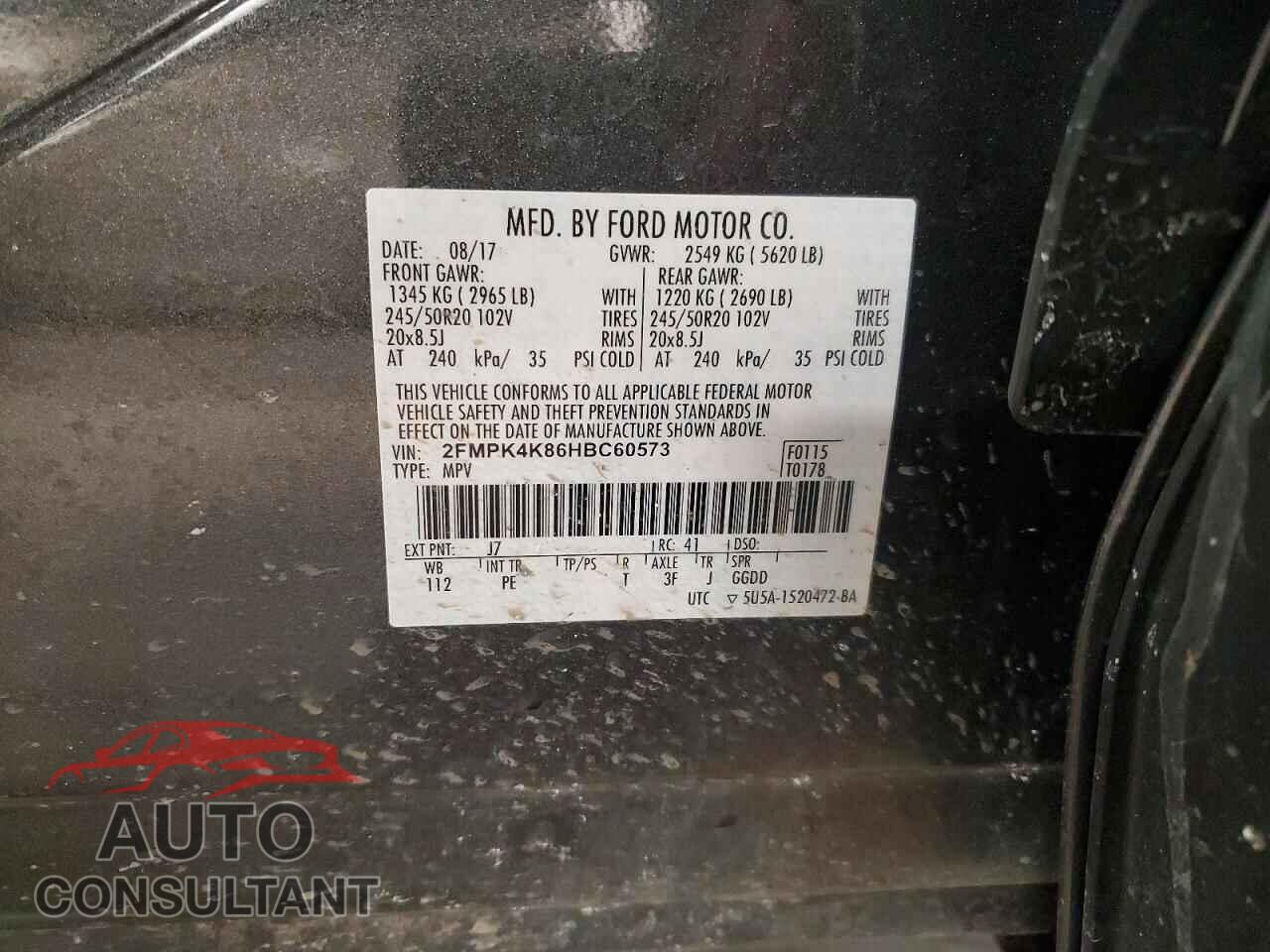 FORD EDGE 2017 - 2FMPK4K86HBC60573