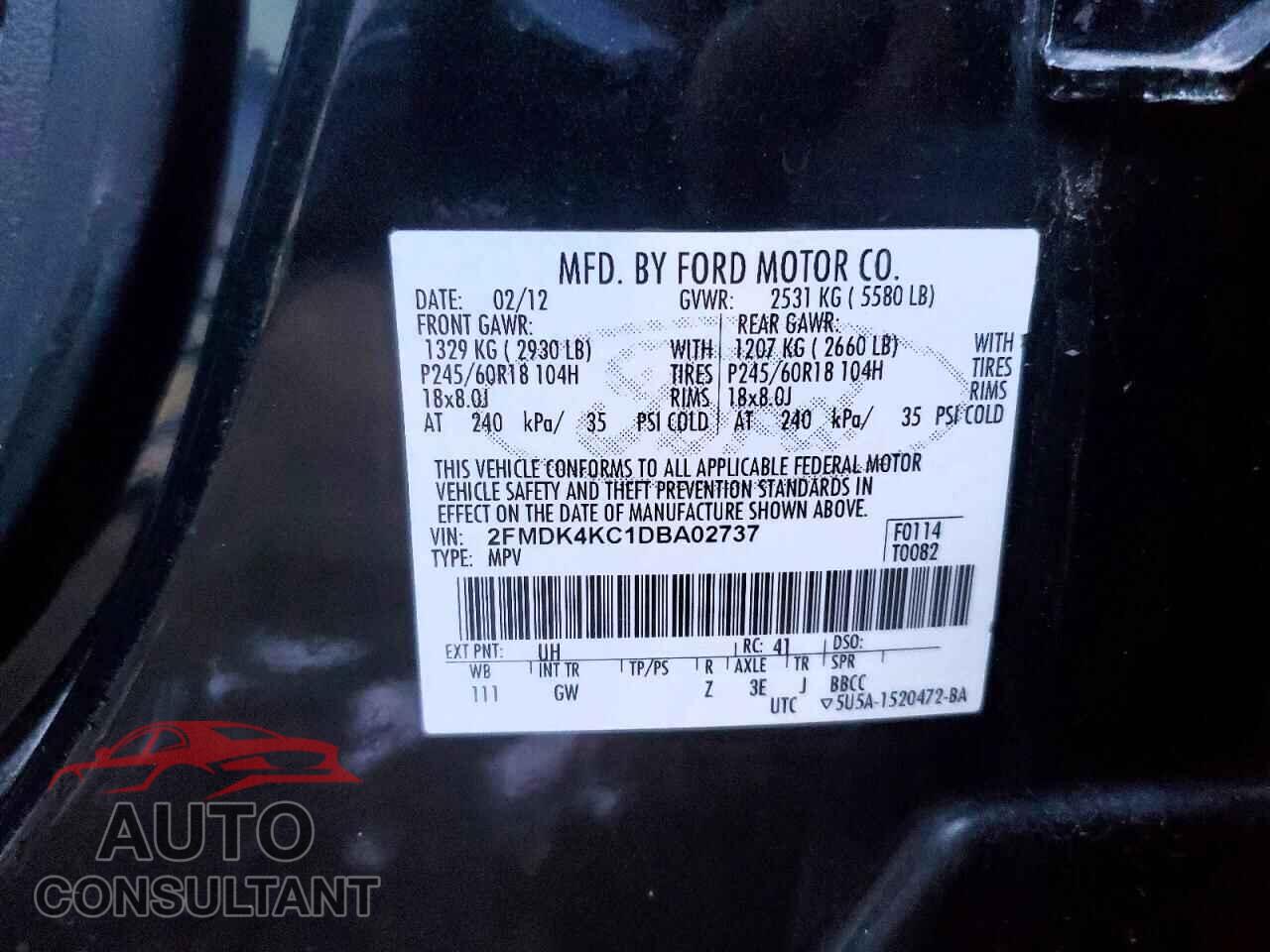 FORD EDGE 2013 - 2FMDK4KC1DBA02737