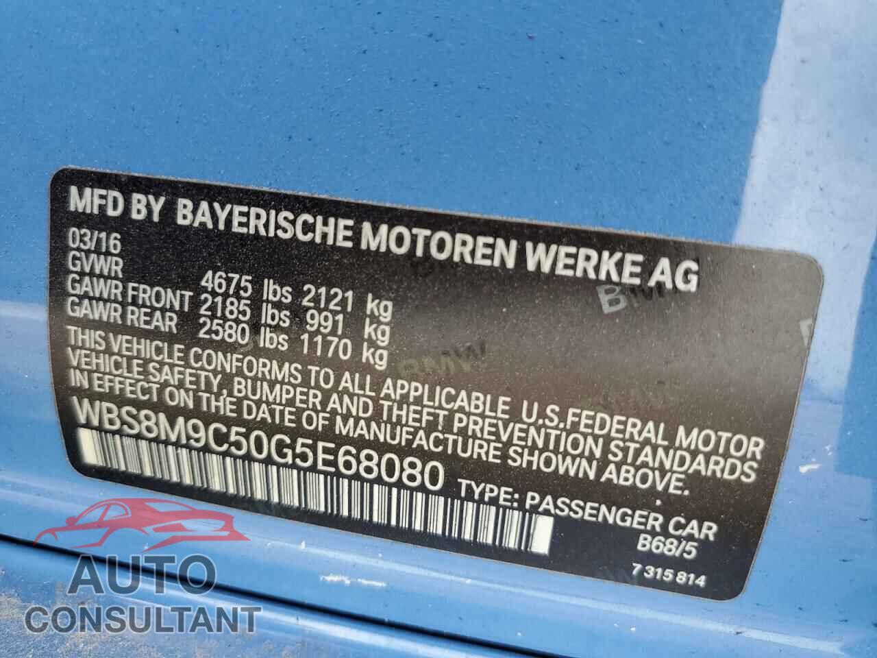 BMW M3 2016 - WBS8M9C50G5E68080