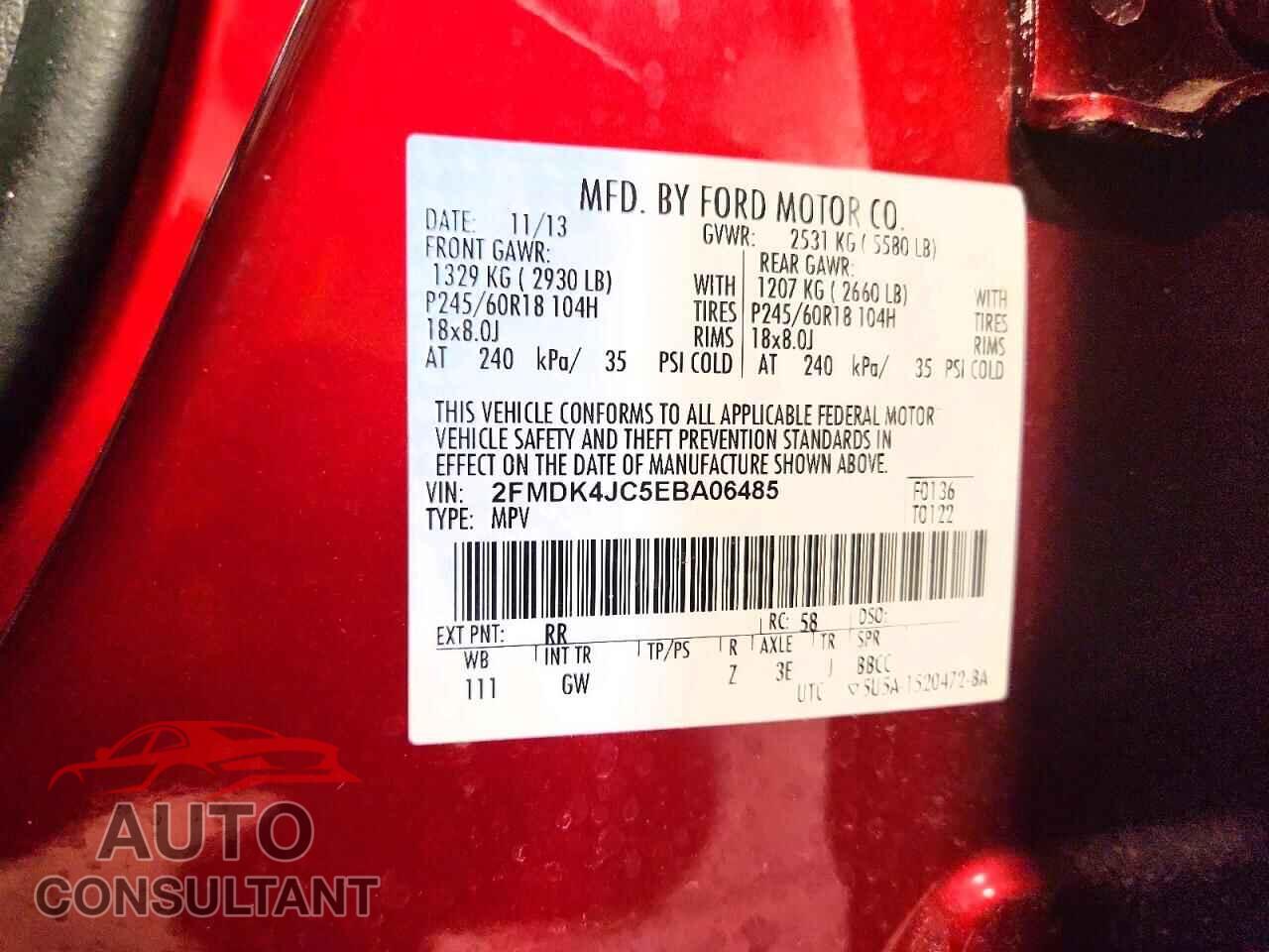 FORD EDGE 2014 - 2FMDK4JC5EBA06485